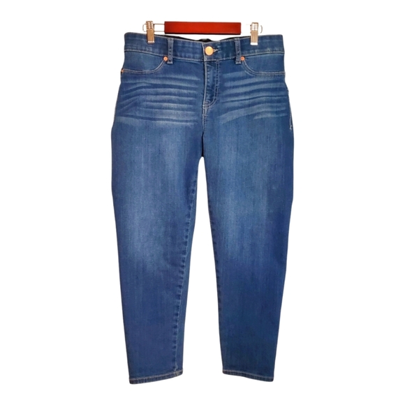 Juicy Couture Cropped Skinny Stretch Blue Jeans Womens Size 8 - Picture 1 of 7